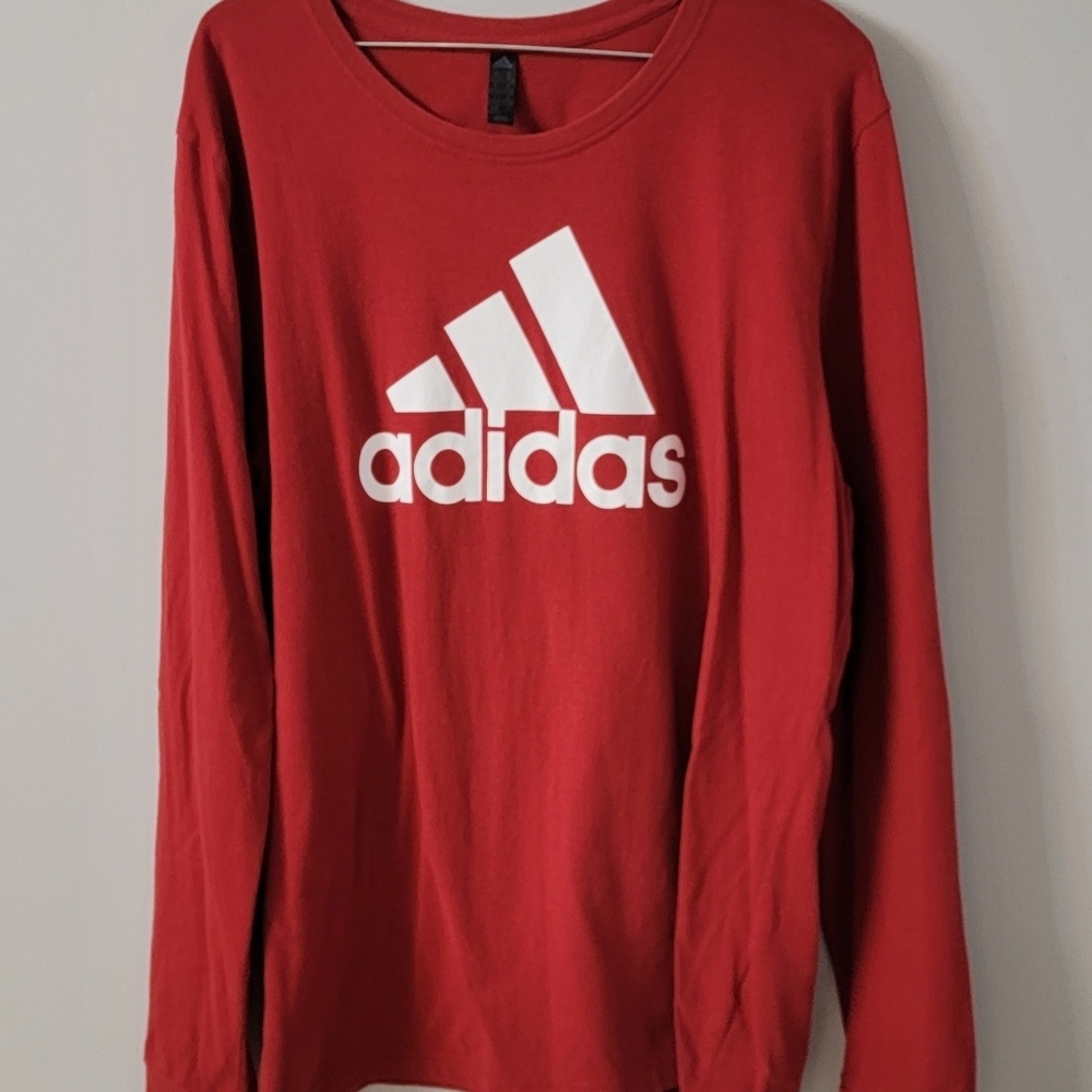 Adidas Red Crew Neck Long Sleeve